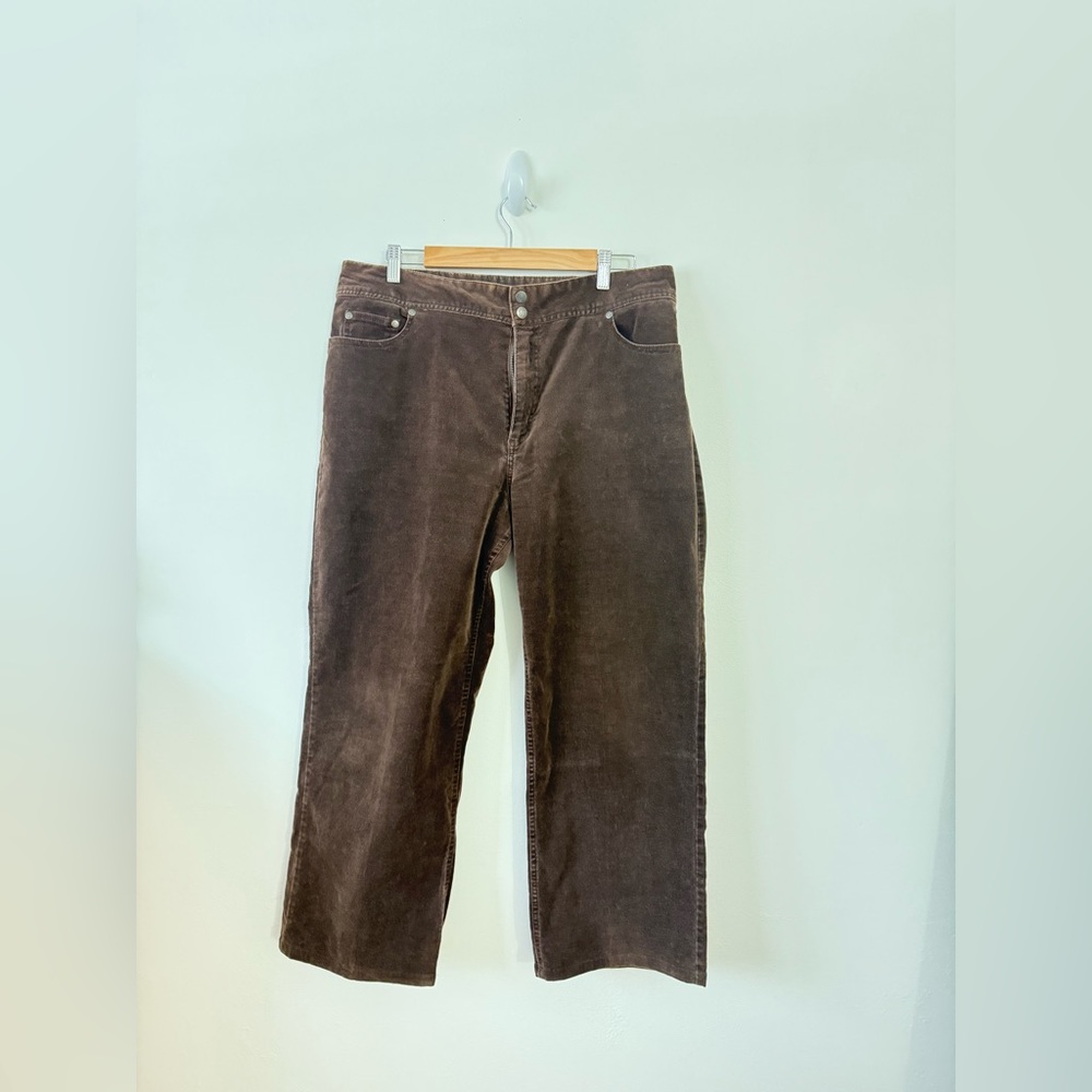 Chico’s Women’s Chocolate Brown Corduroy Bootcut Pants Size 3 Mid Rise